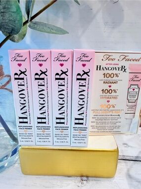 Too Faced Hangover Rx Replenishing Face Primer Bundle of 4 Travel Size BNIB NWT